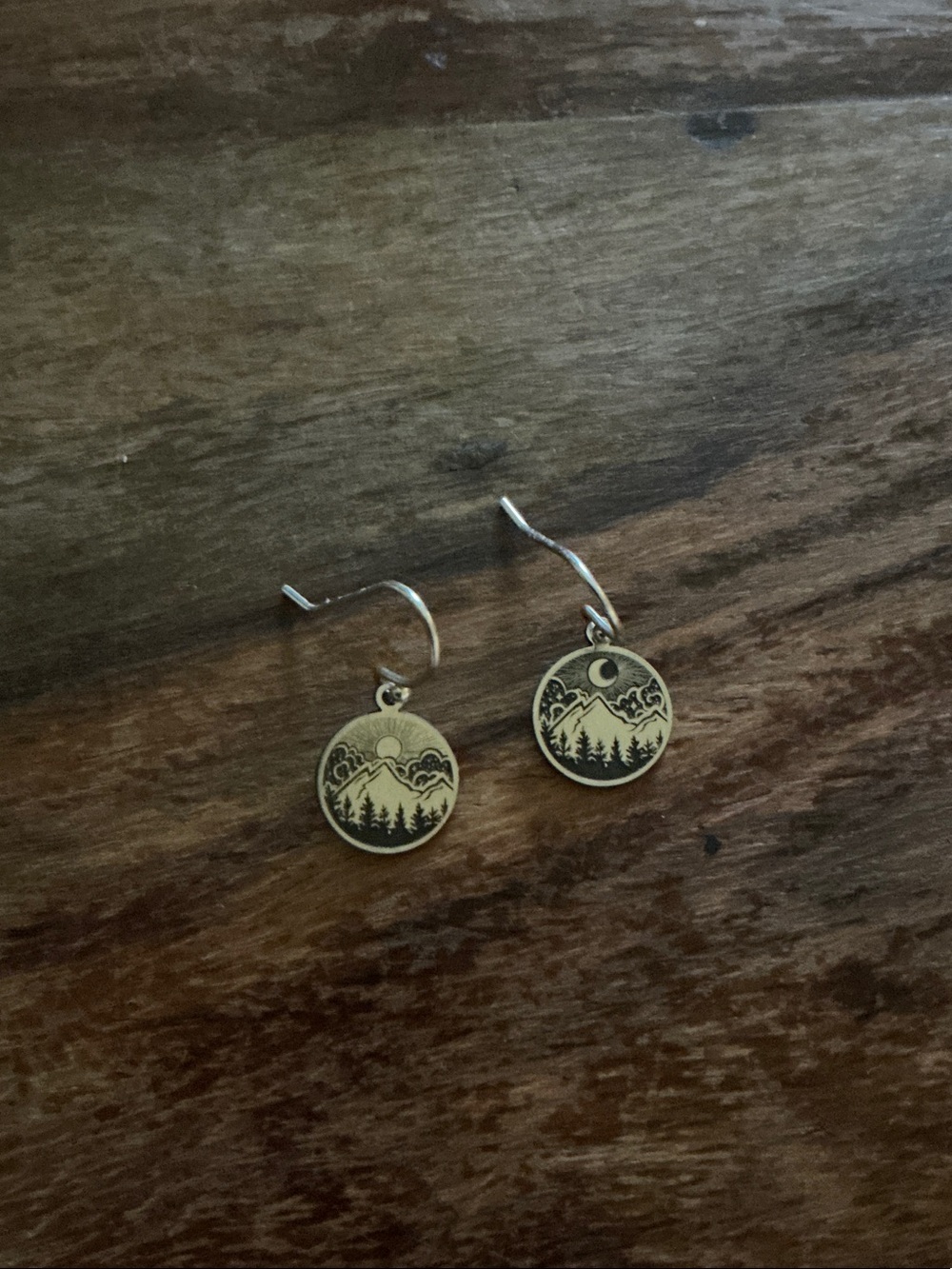 Sterling Silver Sun and Moon Forest Earrings